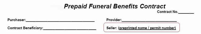 Top of prepaid funeral contract form
